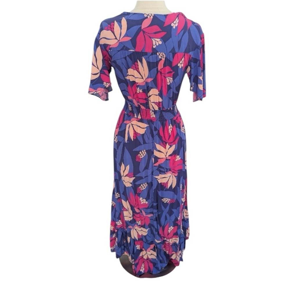 Anthropologie Abel The Label Santa Cruz Floral Midi Dress Blue Pink Boho M - Picture 9 of 10